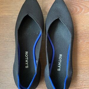 Rothy's The Point in Solid Black. Size 9.5